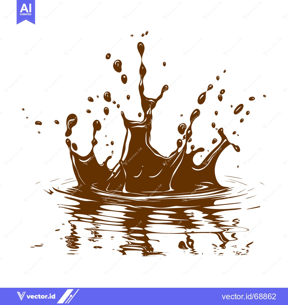 Premium Vector dari Chocolate Splash Crown Shape Liquid Droplets.