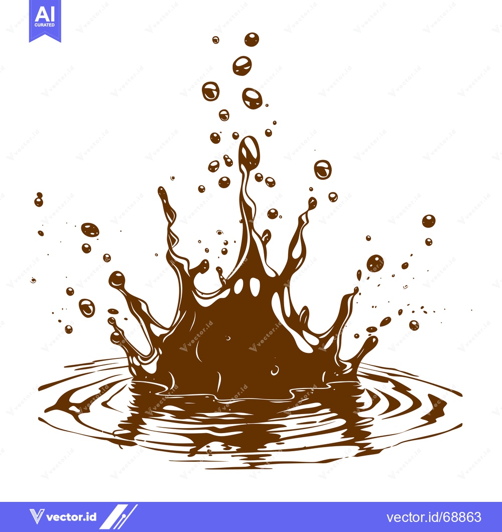 Premium Vector dari Chocolate Splash Explosion with Bubbles and Ripples.
