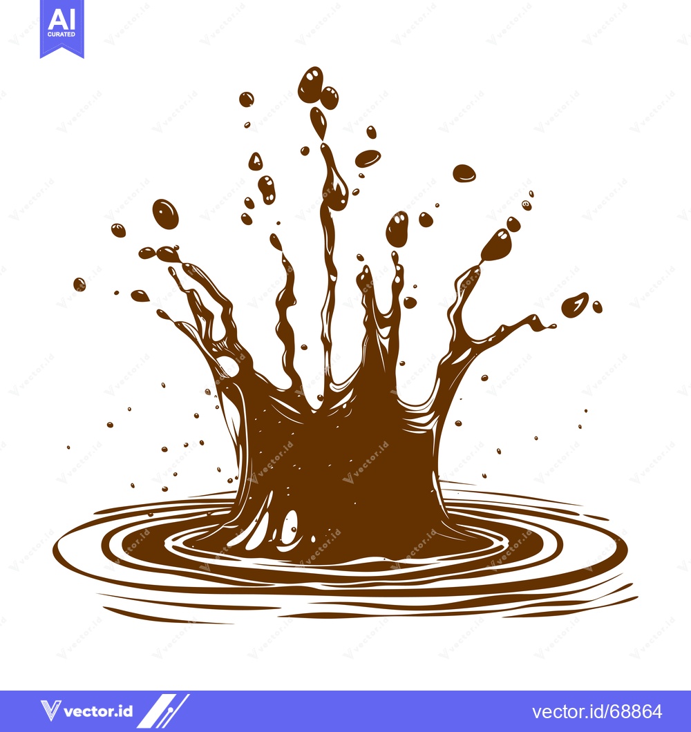 Premium Vector dari Chocolate Splash Explosion Liquid Droplets.