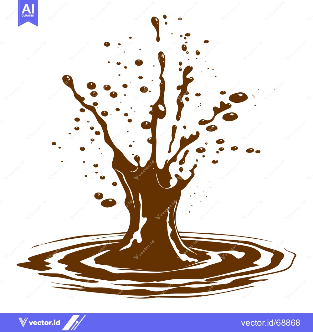 Premium Vector dari Dynamic Chocolate Splash Explosion Isolated on White Background.