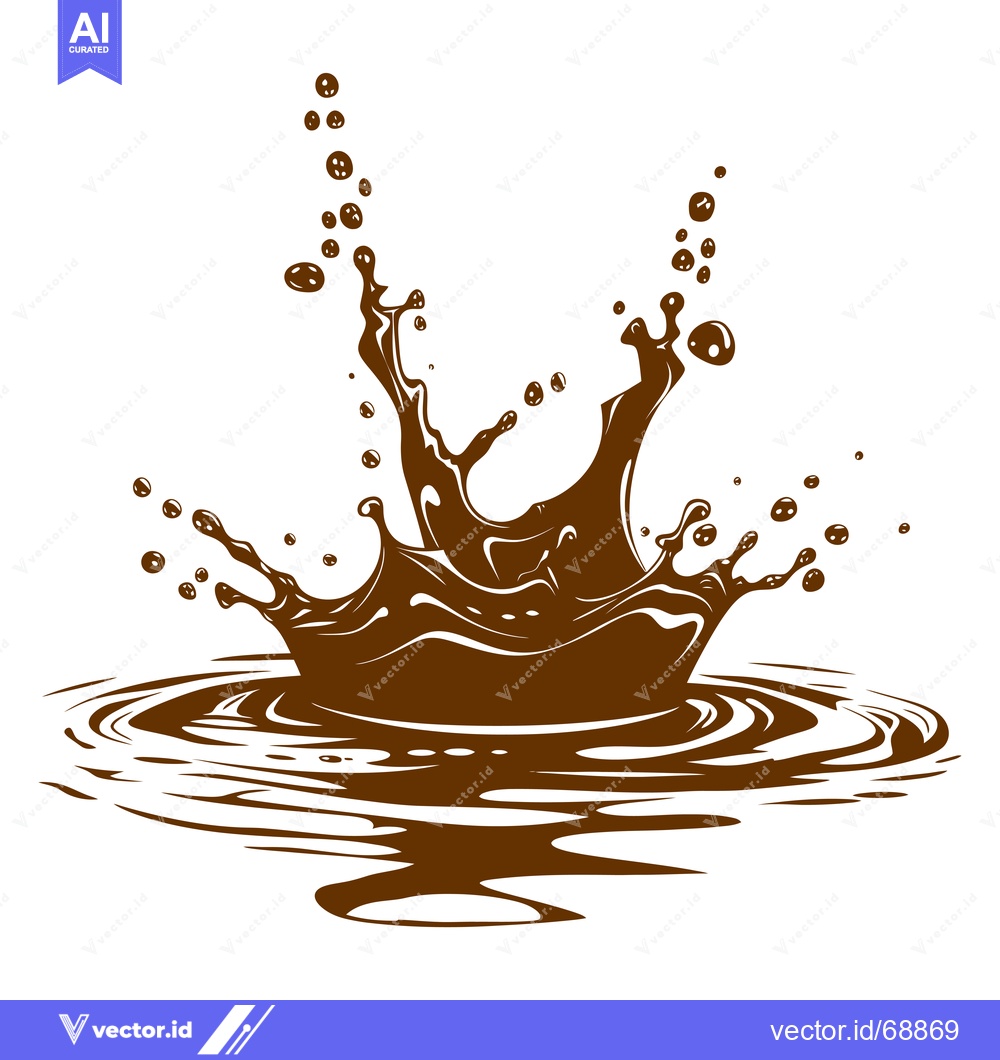 Premium Vector of Chocolate Splash Liquid Droplets Ripples.