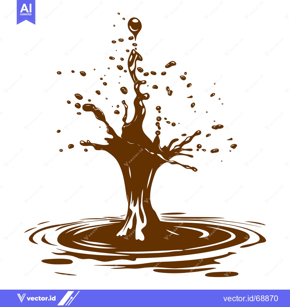 Premium Vector dari Chocolate Splash Explosion Liquid Droplet Motion.