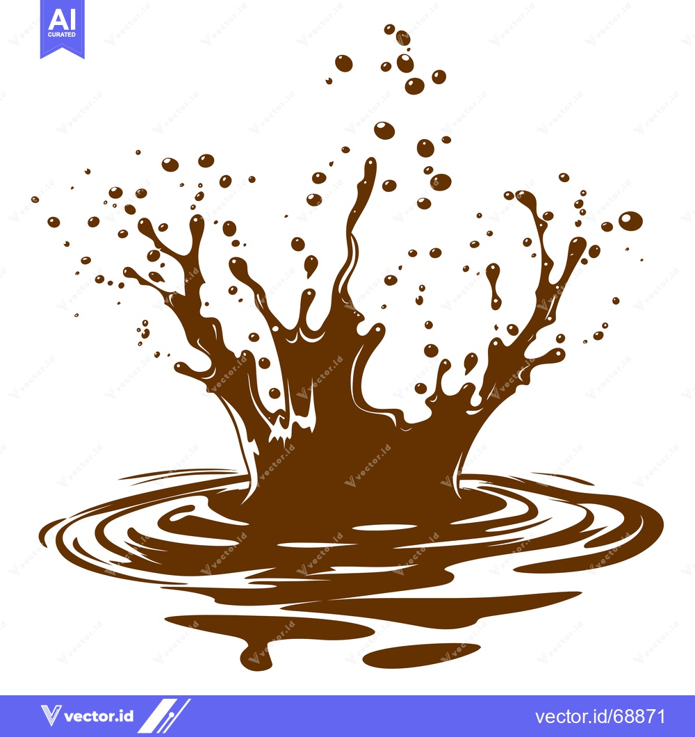 Premium Vector dari Chocolate Splash Explosion Liquid Droplets Motion.