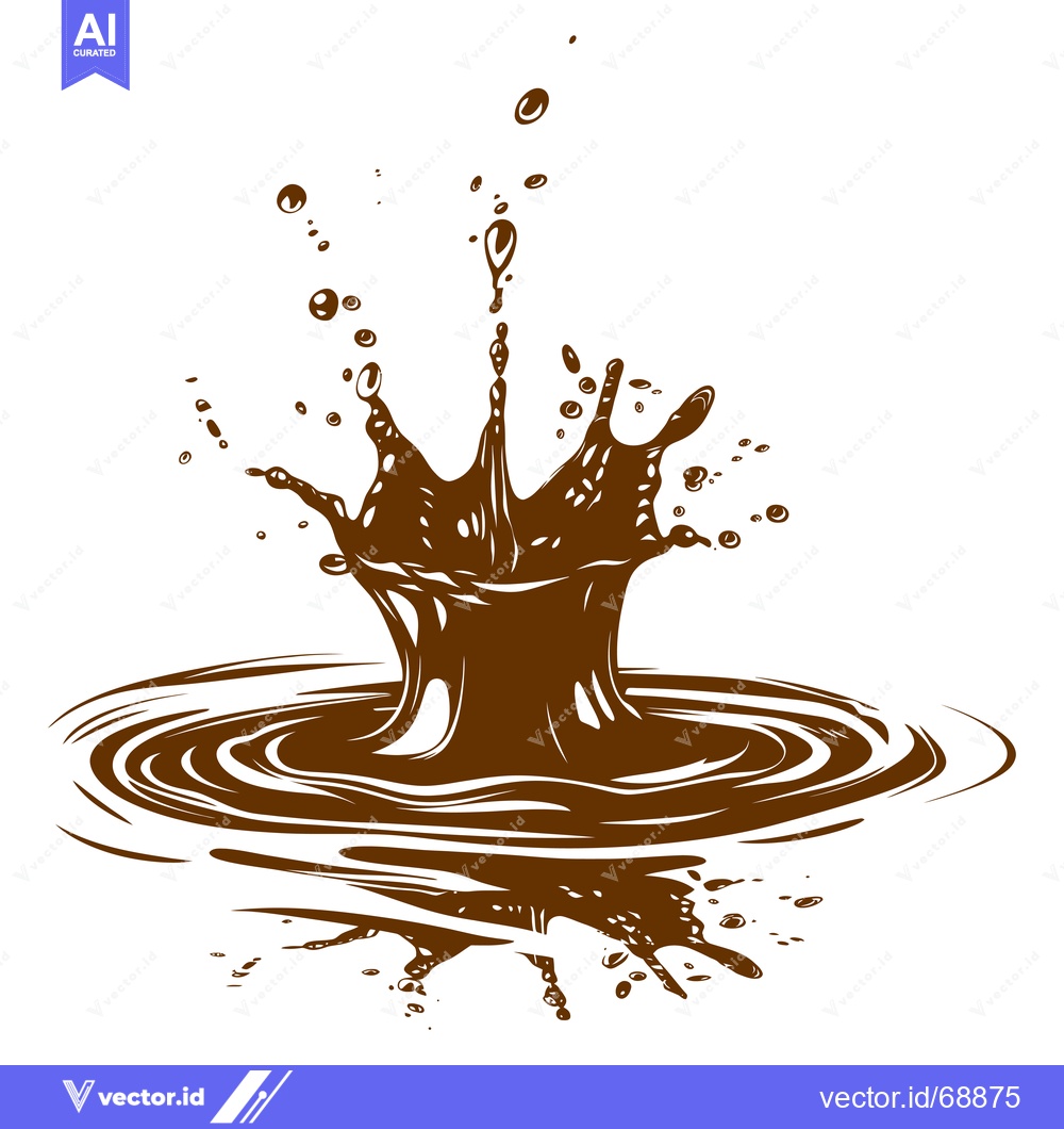 Premium Vector dari Chocolate Splash Liquid Droplets Ripples.