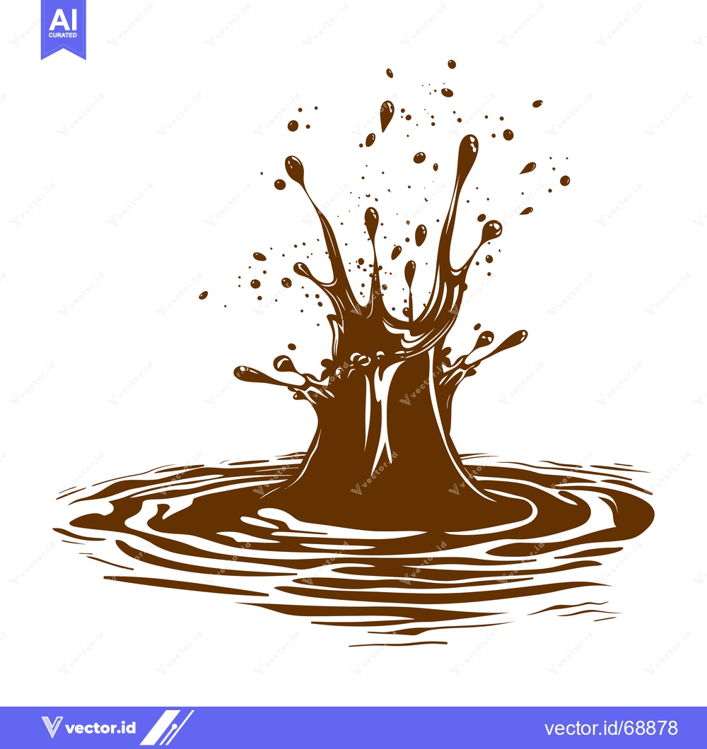 Premium Vector dari Chocolate Splash Explosion Liquid Droplets Motion.
