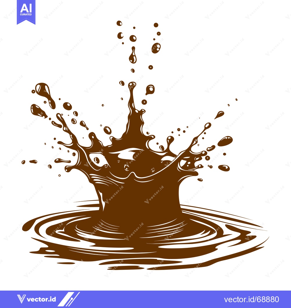 Premium Vector dari Chocolate Splash Liquid Droplets Ripples.
