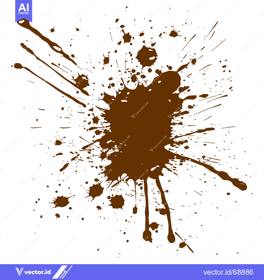 Premium Vector of Brown Ink Splatter Abstract Background Design Element.