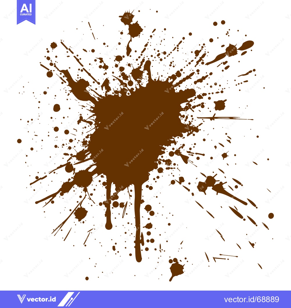Premium Vector of Brown Ink Splatter Abstract Background Design.