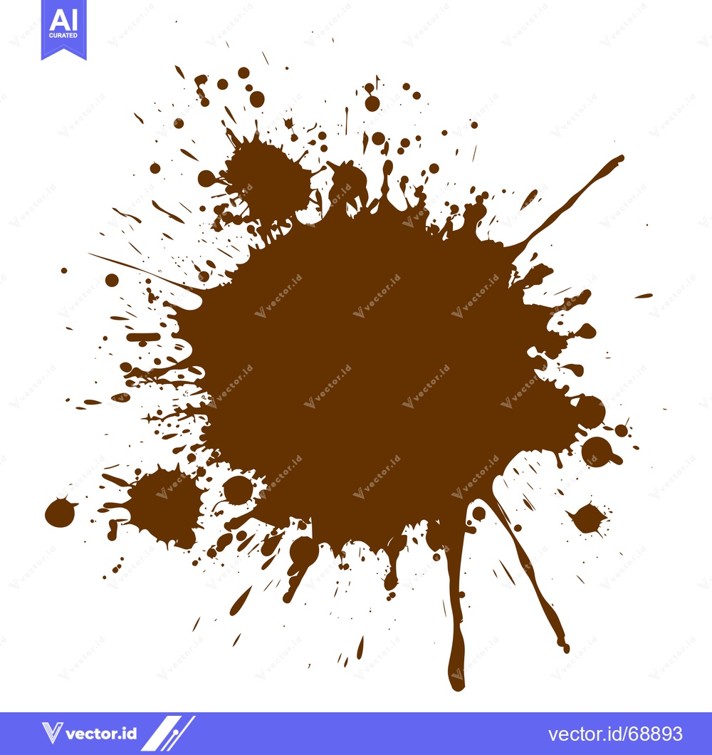 Premium Vector of Brown Ink Splatter Abstract Design Element.