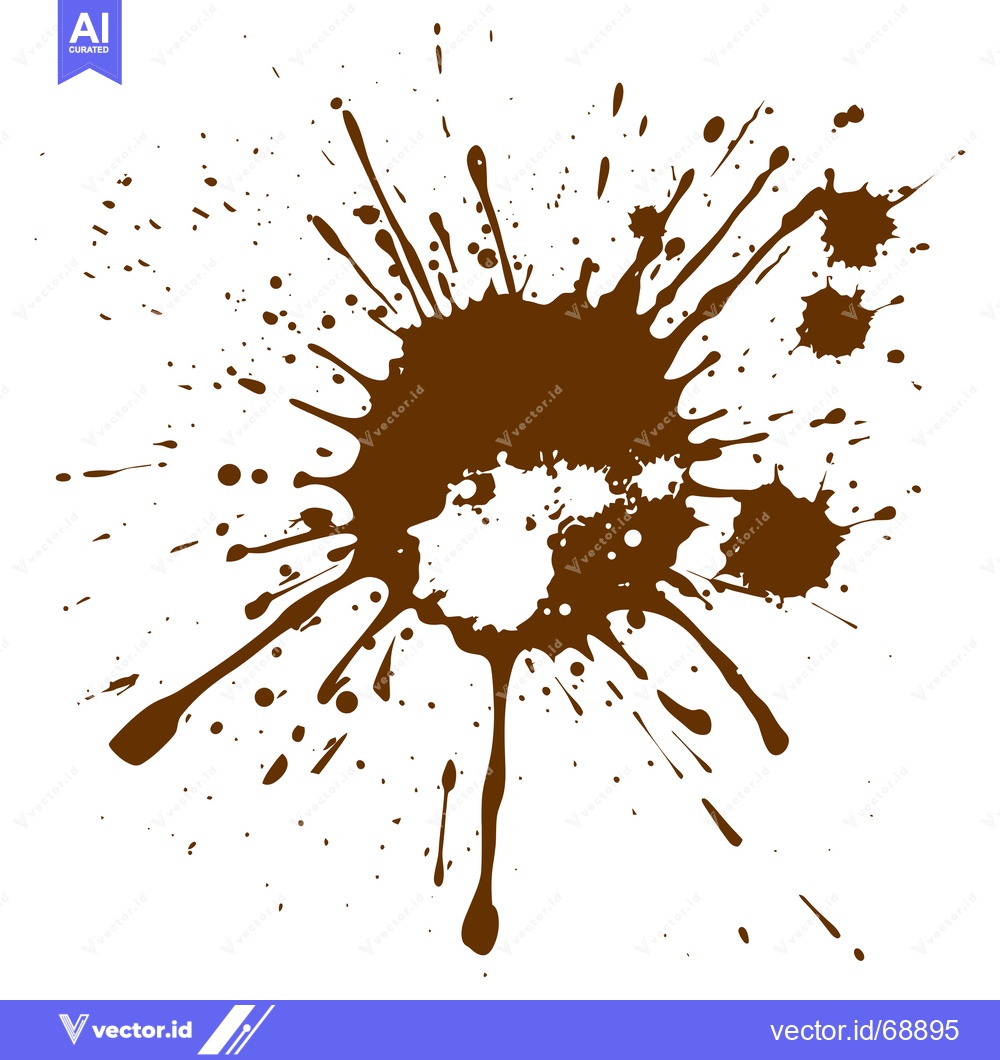 Premium Vector of Brown Ink Splatter Abstract Design Element.