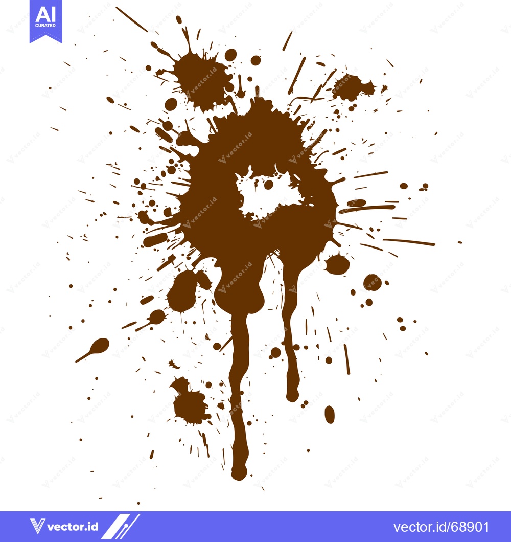 Premium Vector dari Brown Mud Splatter Stain Dripping Abstract Graphic Element.