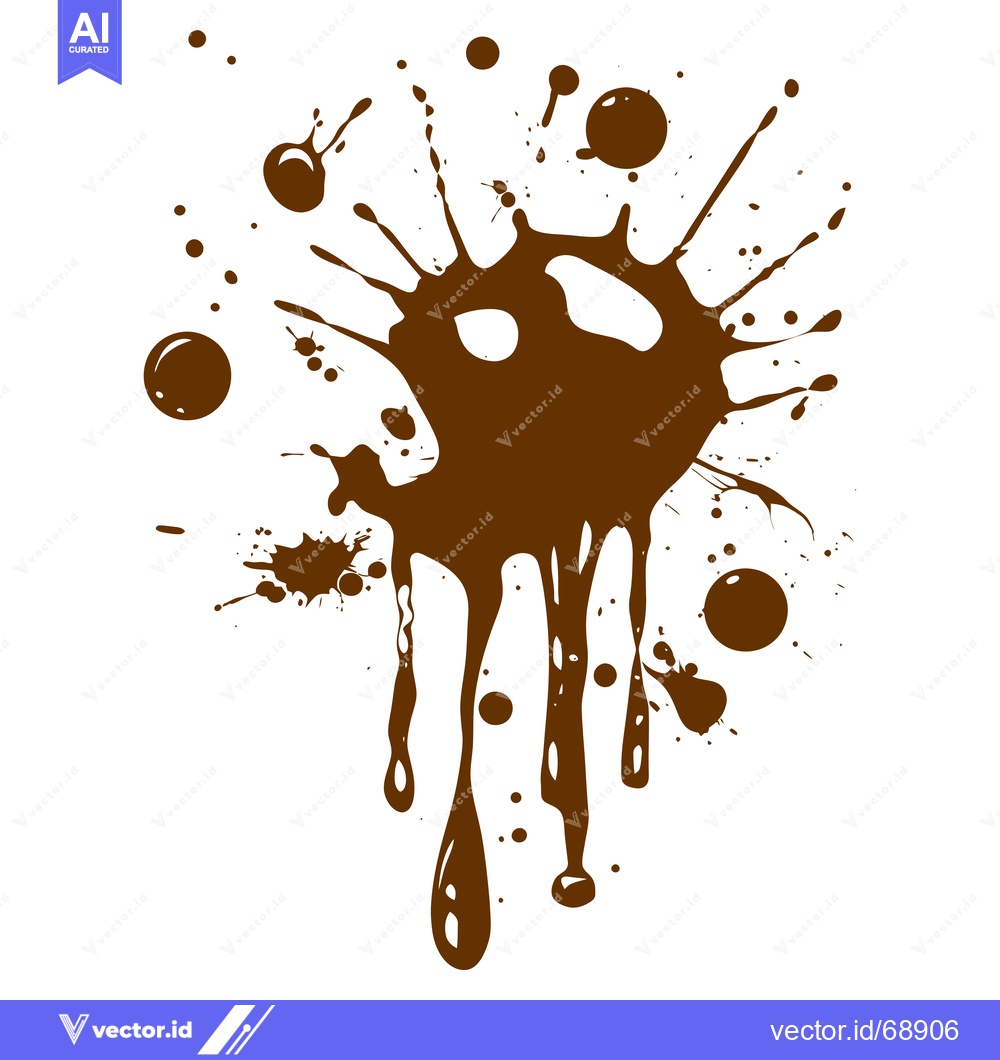 Premium Vector dari Brown Splatter Paint Stain Dripping Abstract Art.