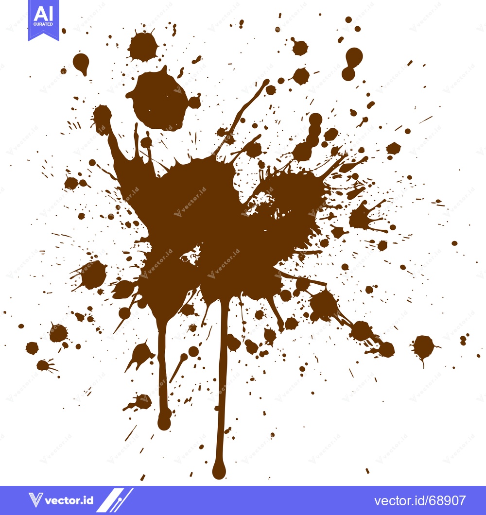 Premium Vector dari Brown Mud Splatter Effect on White Background.