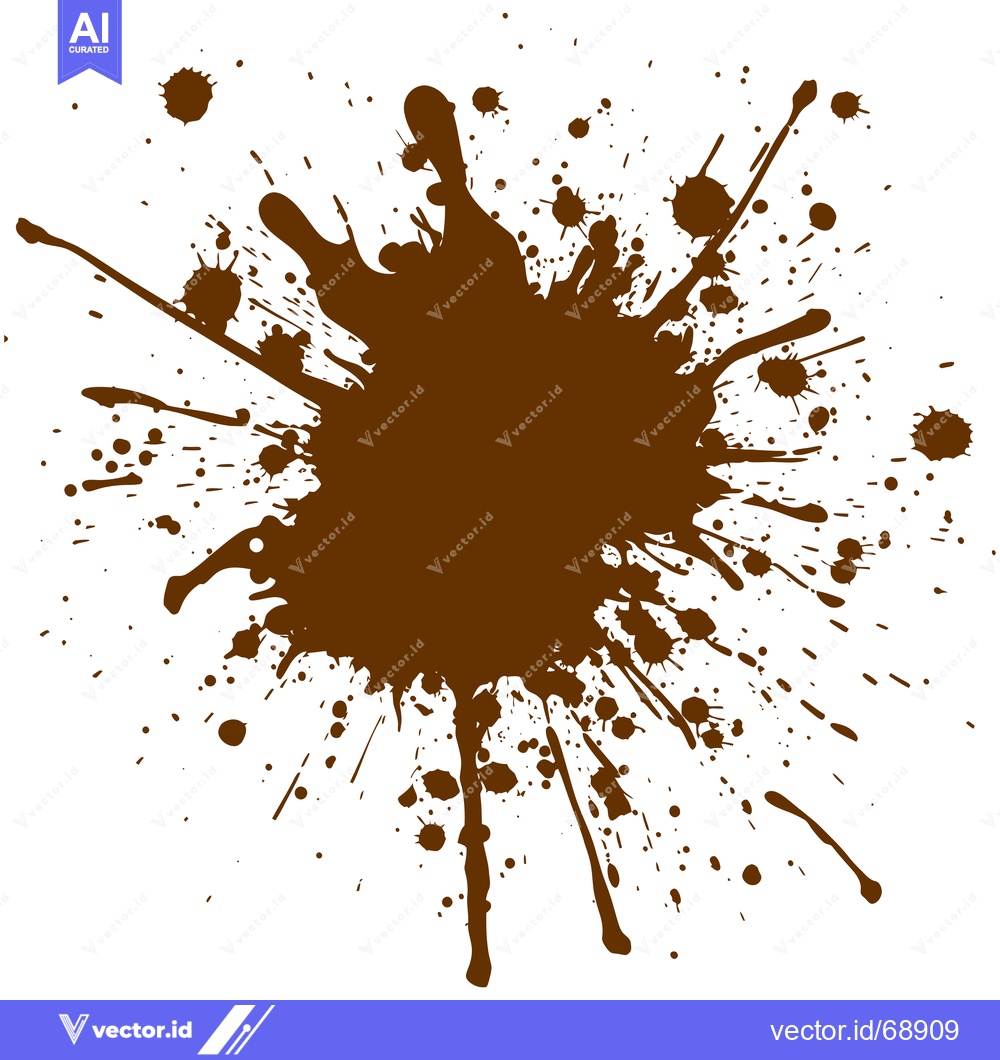Premium Vector of Brown Ink Splatter Abstract Background.