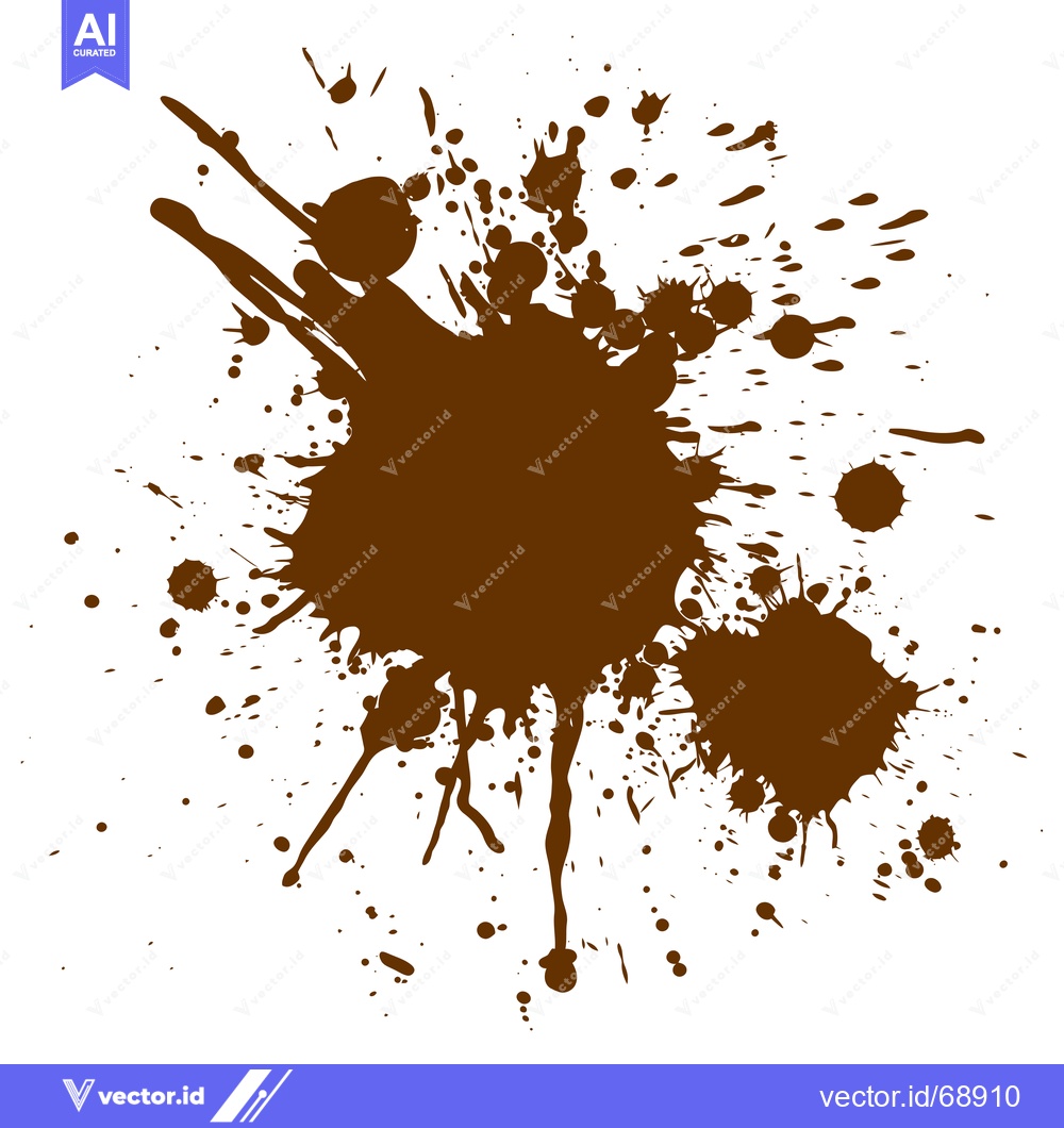 Premium Vector of Brown Ink Splatter Abstract Design Element.