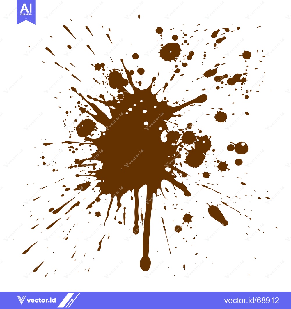 Premium Vector of Brown Ink Splatter Abstract Design Element.