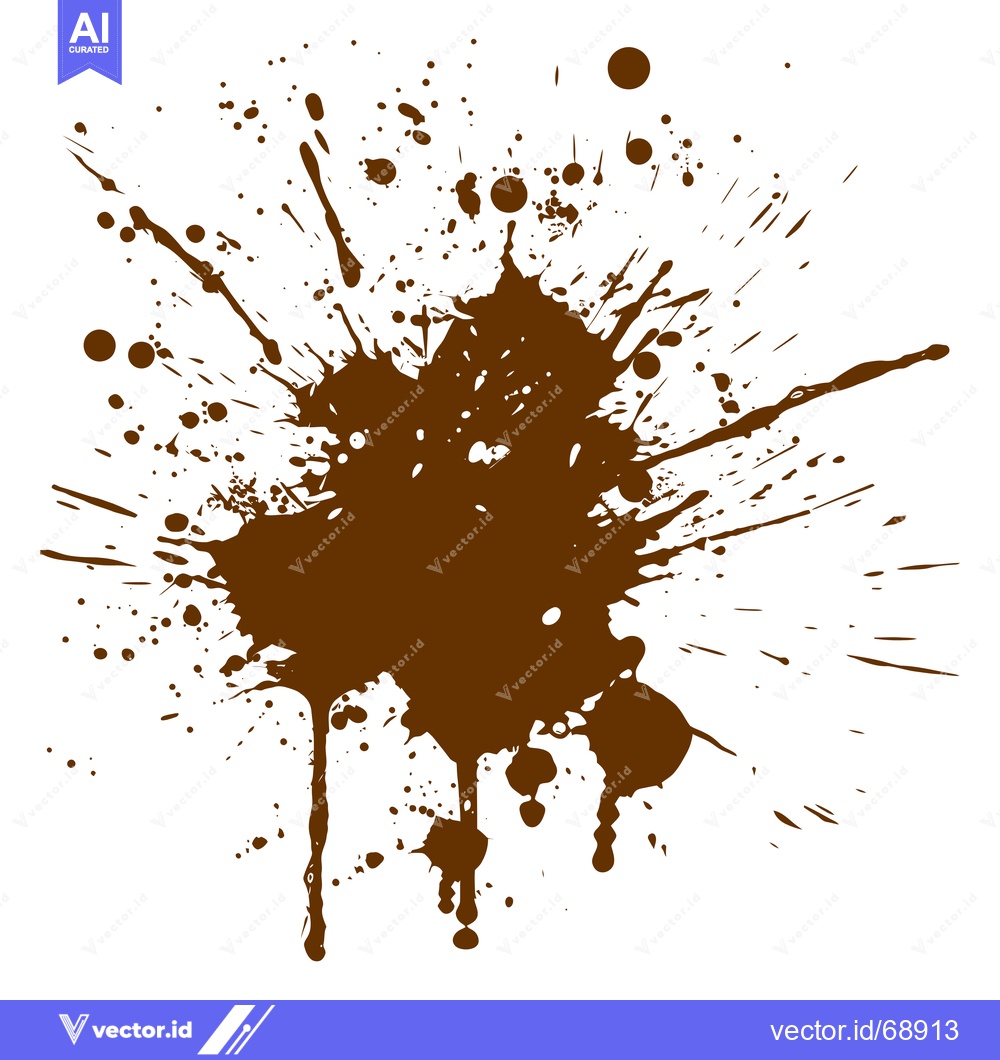 Premium Vector of Brown Ink Splatter Grunge Texture Background.