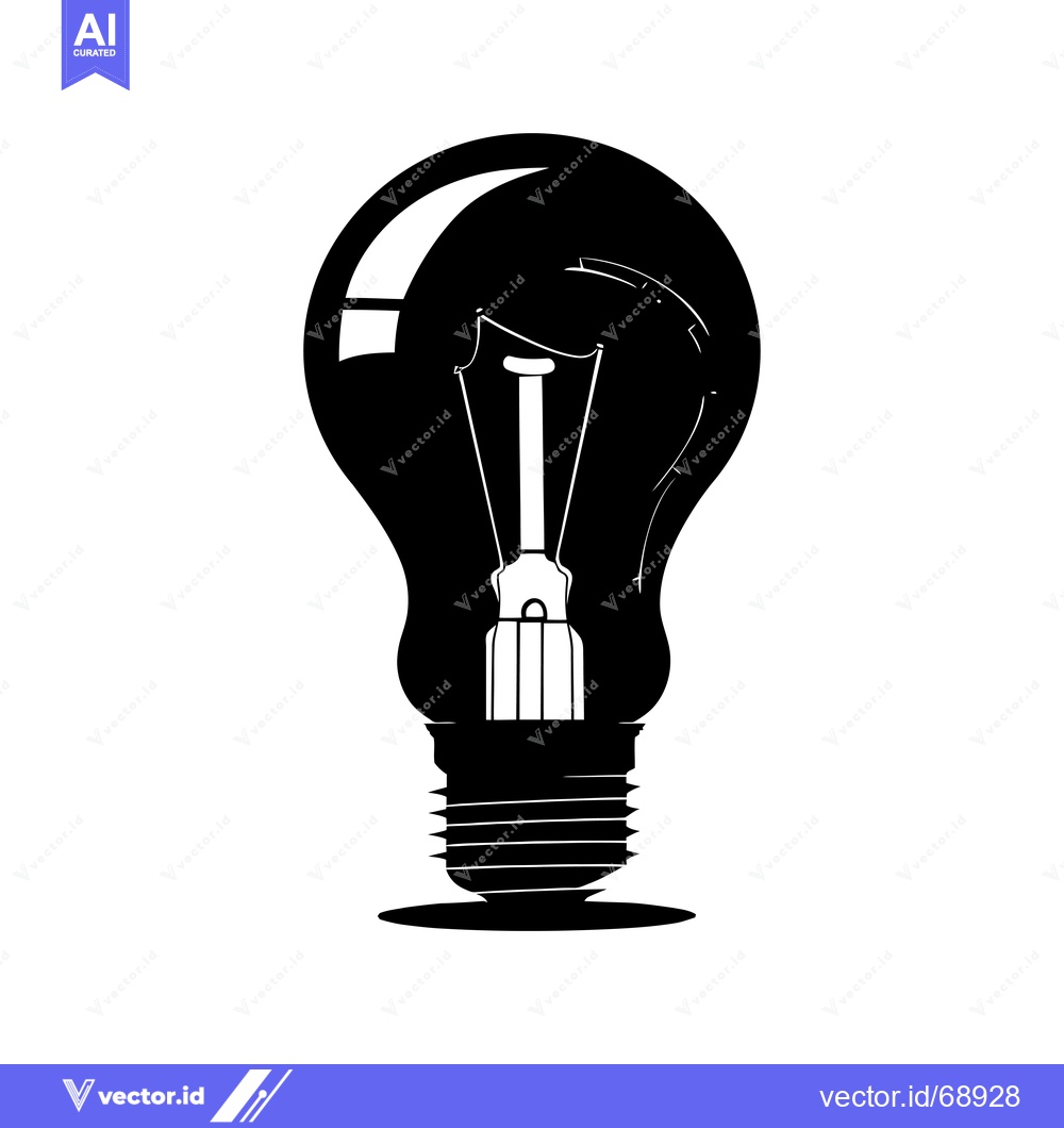 Premium Vector dari Silhouette of a Traditional Incandescent Light Bulb