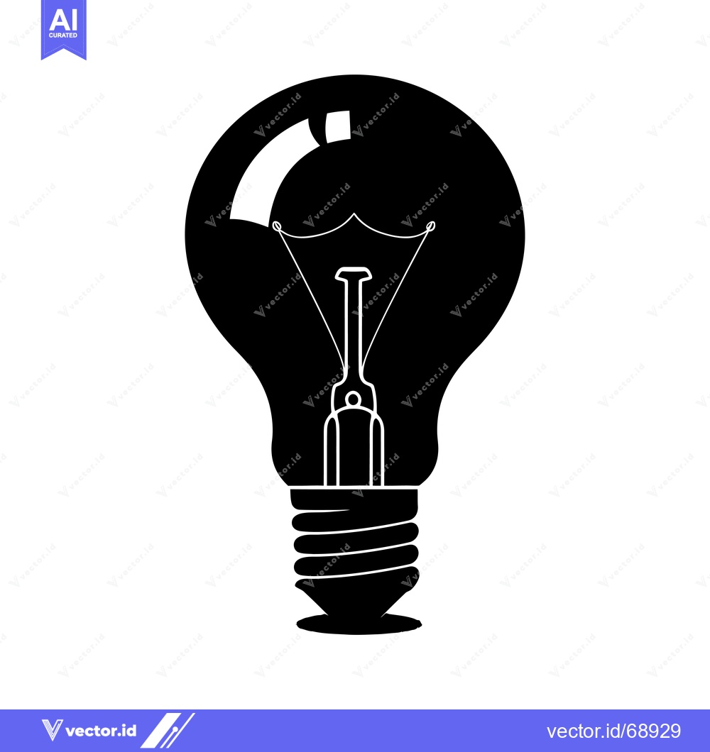 Premium Vector dari Silhouette of a standard incandescent light bulb