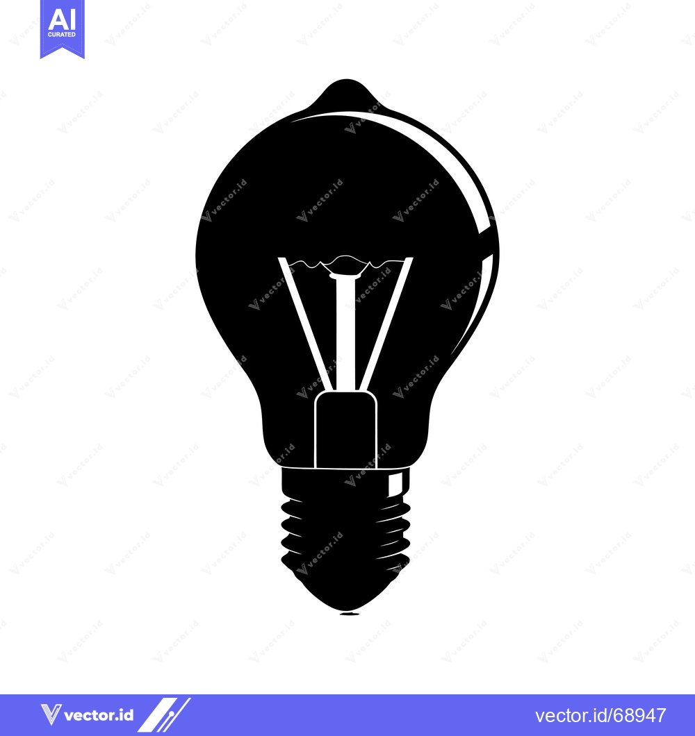 Premium Vector dari Silhouette of a Traditional Incandescent Light Bulb