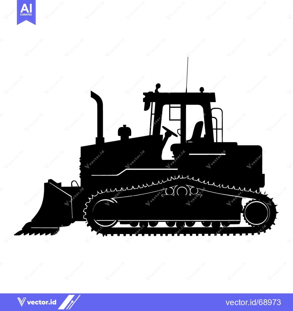 Premium Vector dari Silhouette of a Bulldozer with a Blade