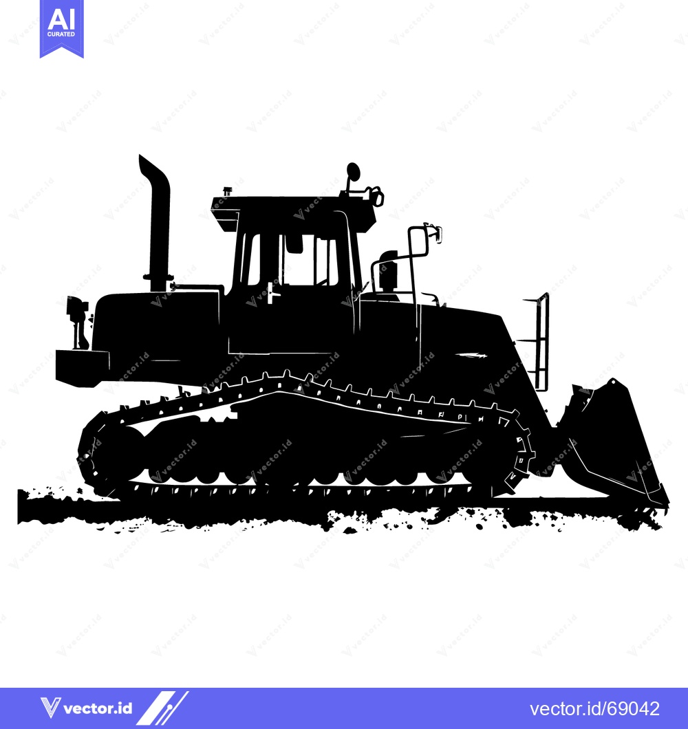 Premium Vector of Silhouette of a Heavy Duty Construction Bulldozer
