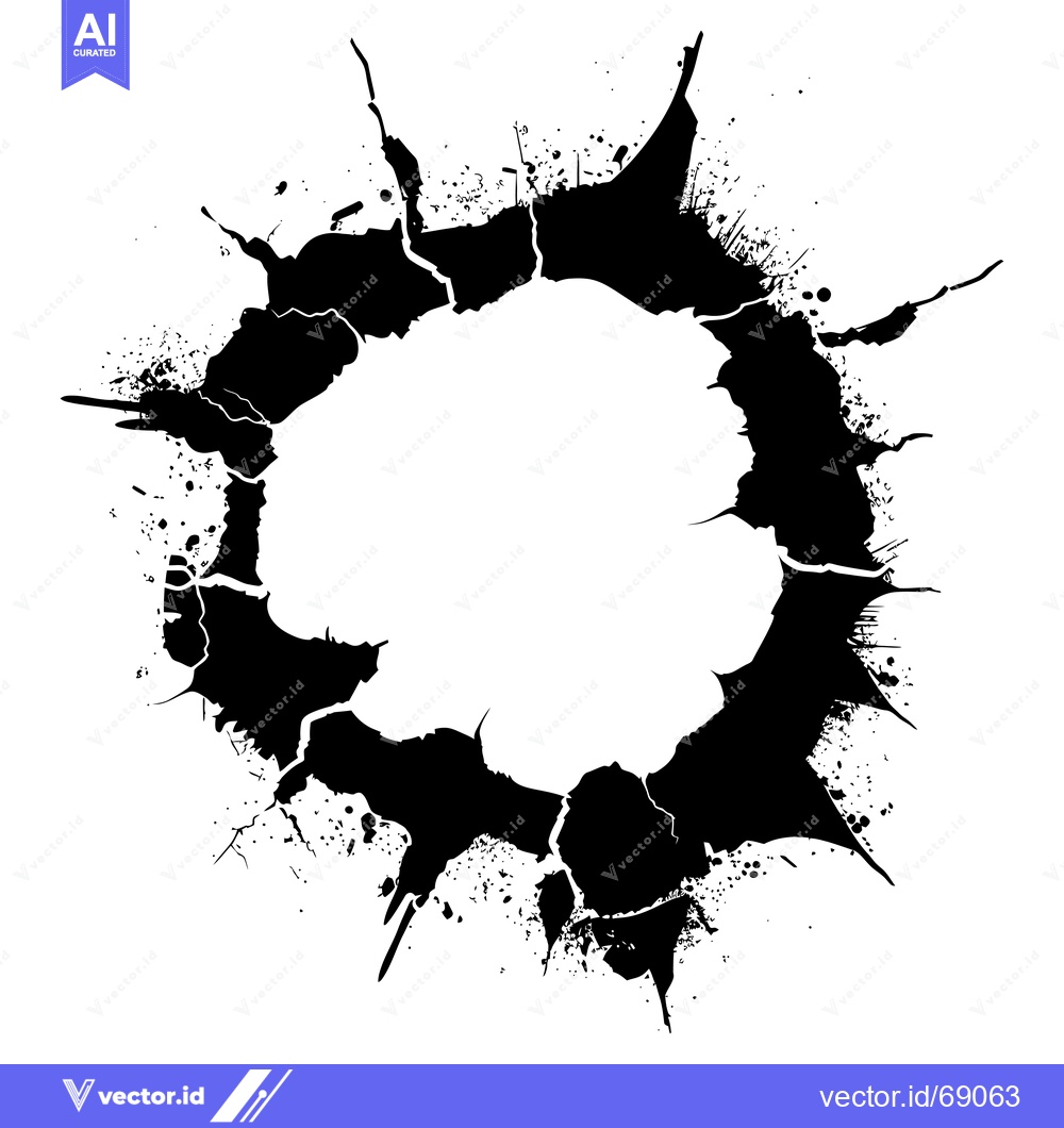 Premium Vector dari Black and White Abstract Circular Grunge Splashes