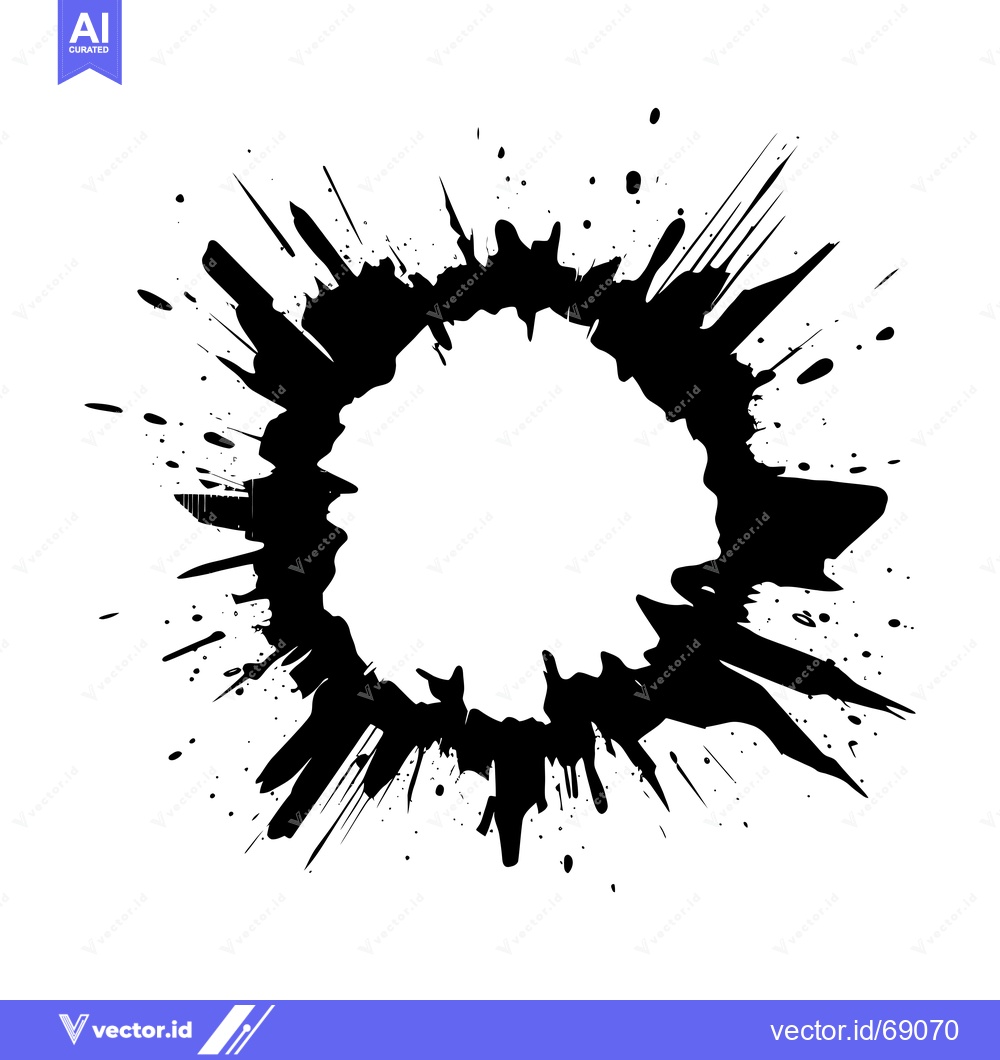 Premium Vector dari Black Ink Splashes Forming a Circle