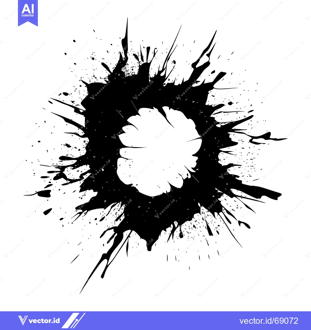 Premium Vector dari Abstract Black Ink Splashes Forming a Circular Shape