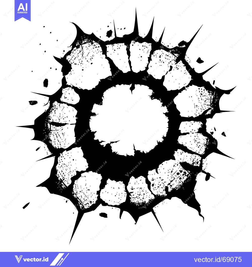 Premium Vector of Abstract Black Spiky Circle with Inner White Space