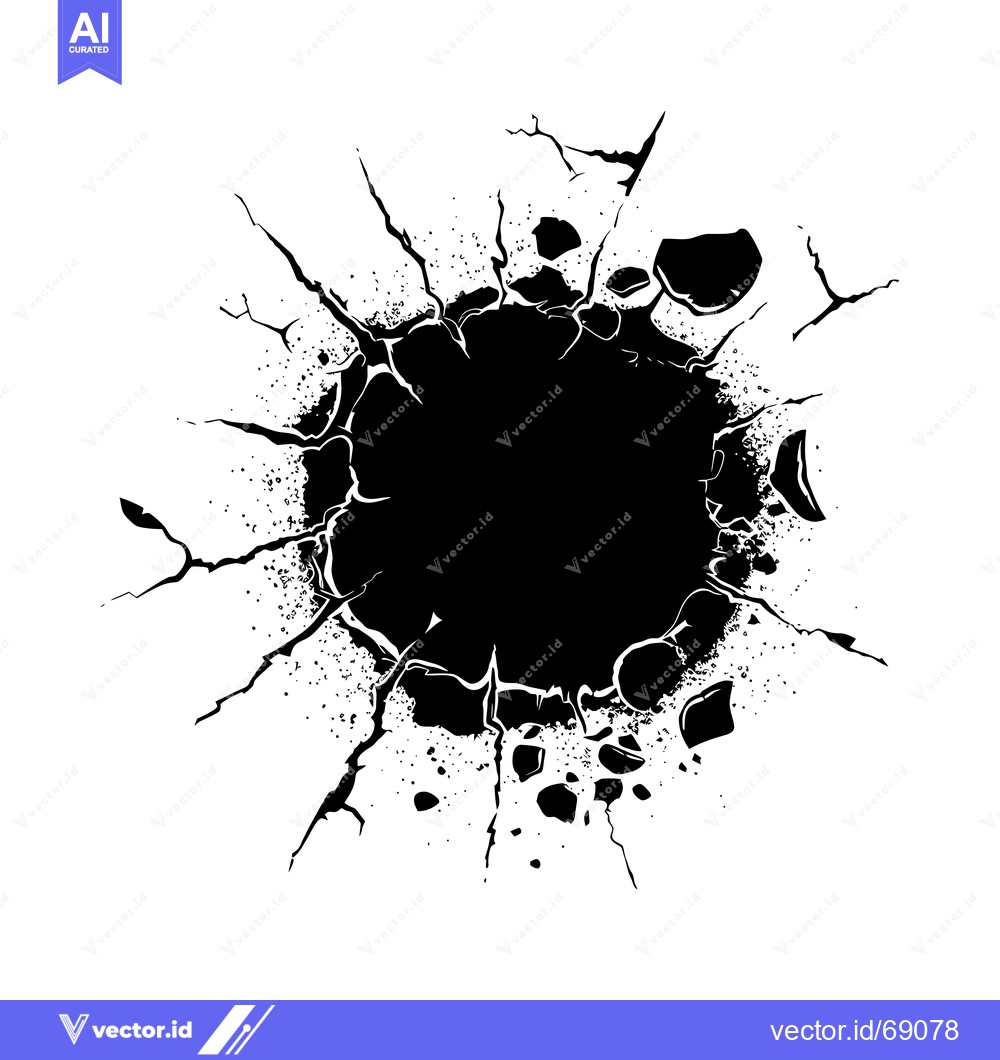Premium Vector dari A Black Hole or Crater in a White Background