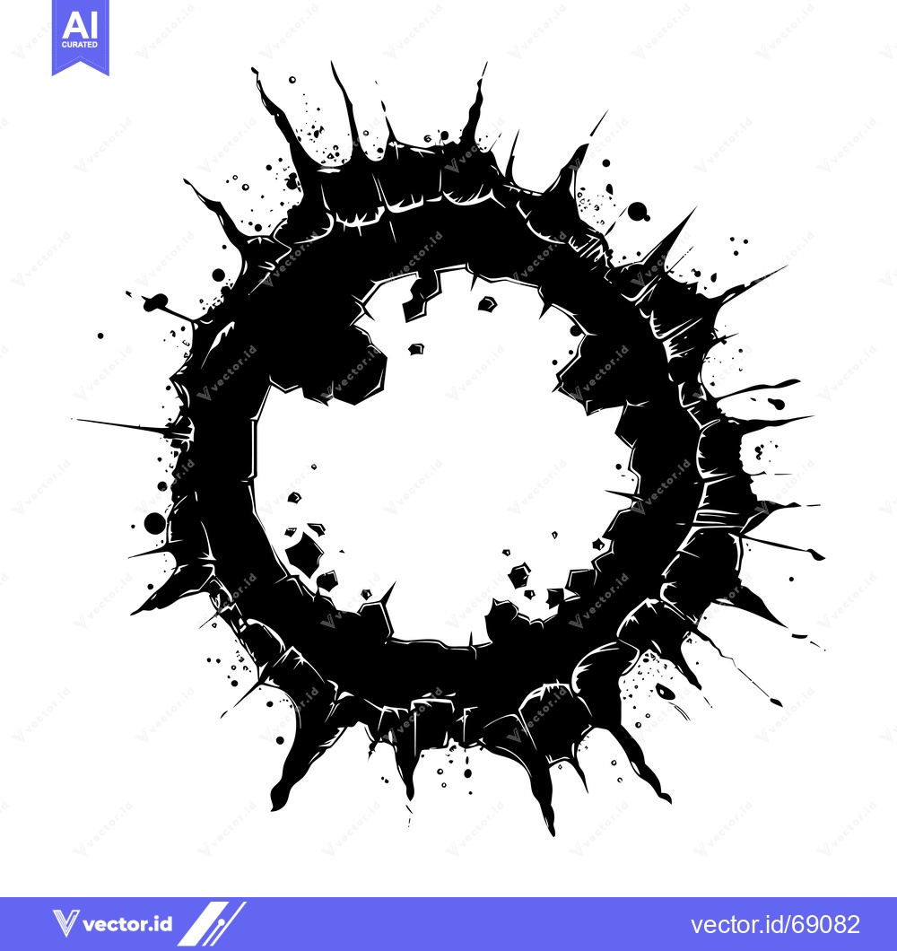 Premium Vector dari Black Ink Splotch with Spiky Edges and Droplets