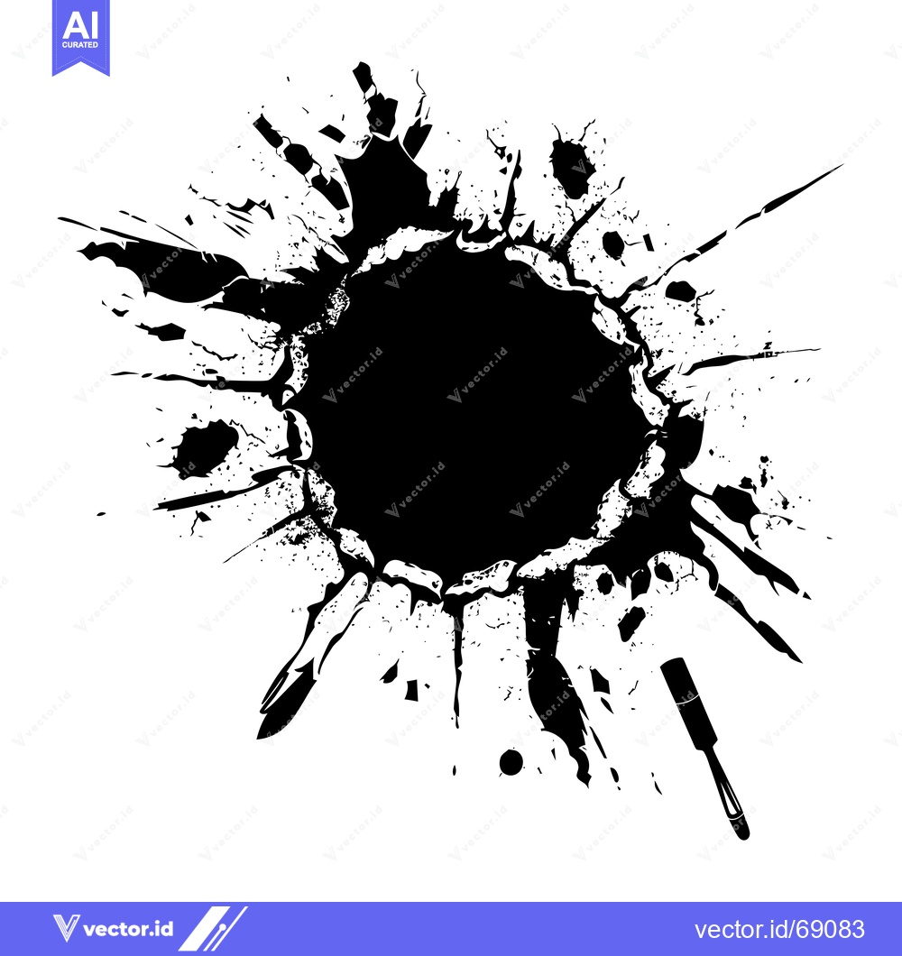 Premium Vector dari Black Ink Splatter with Dropper