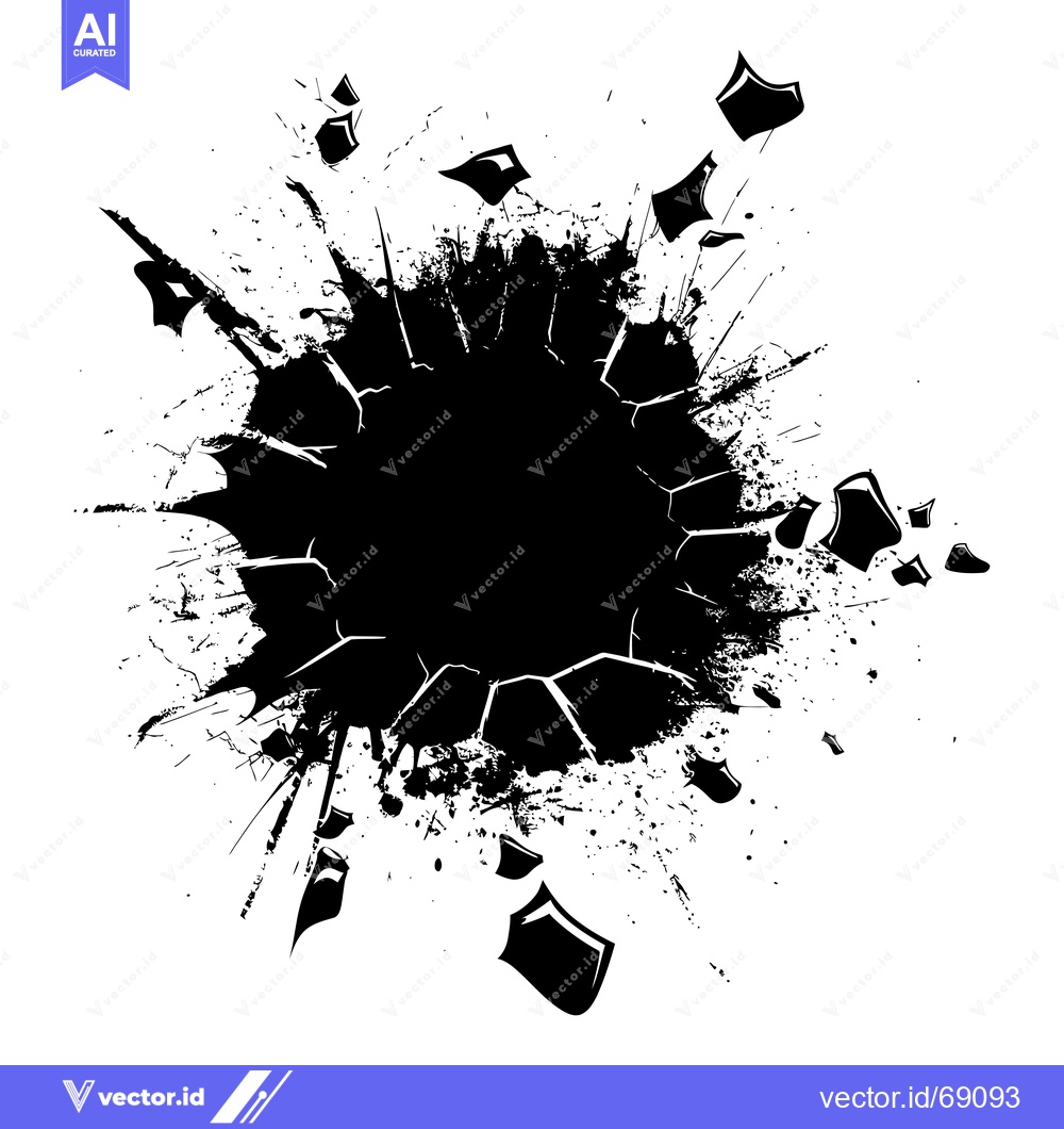 Premium Vector dari Black Ink Spatter and Shattered Glass Effect