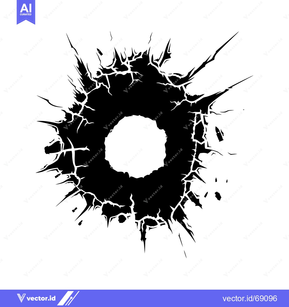 Premium Vector dari Black and White Abstract Circular Crack