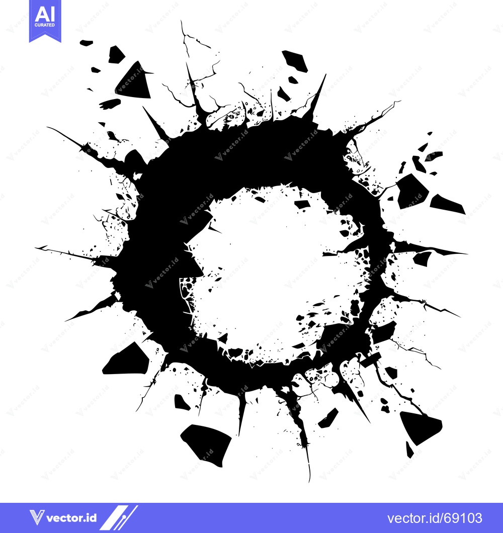 Premium Vector of Black Ink Splatter Forming a Circular Shape with Irregular Edges