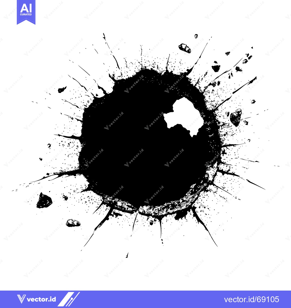 Premium Vector dari A Black Ink Splotch with a White Hole in the Center