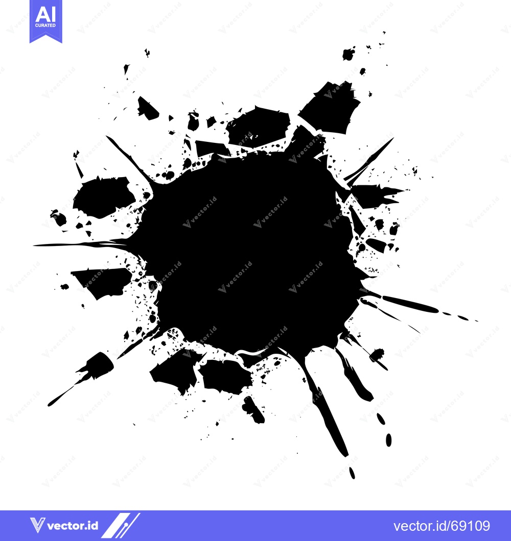 Premium Vector dari Abstract Black Ink Splatter on White Background