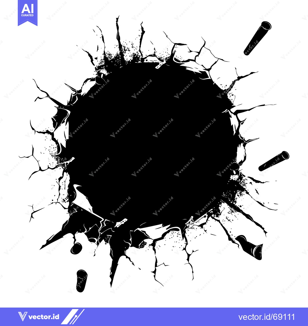 Premium Vector of Black Hole Created by Bullet Impacts on Wall