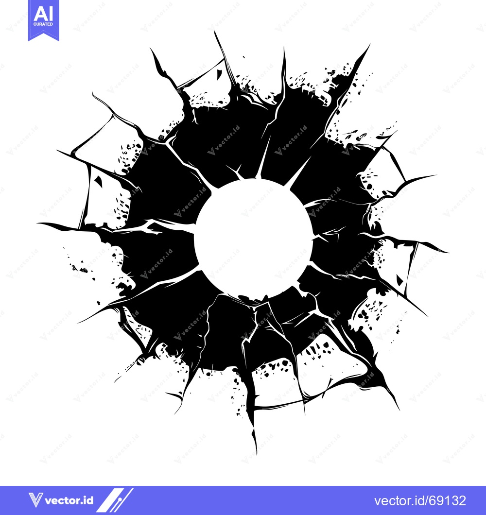 Premium Vector dari Black and White Abstract Graphic of a Circular Hole in a Surface
