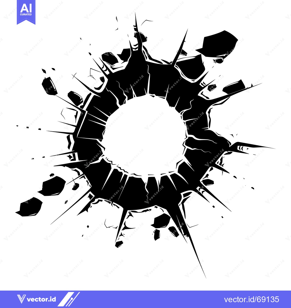 Premium Vector dari Black and White Circular Explosion with a Hole in the Center