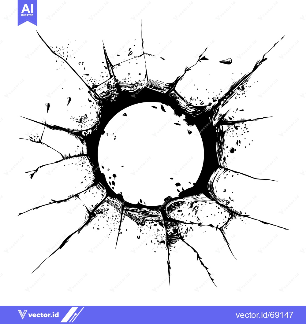 Premium Vector dari A Circular Hole in a Cracked Surface