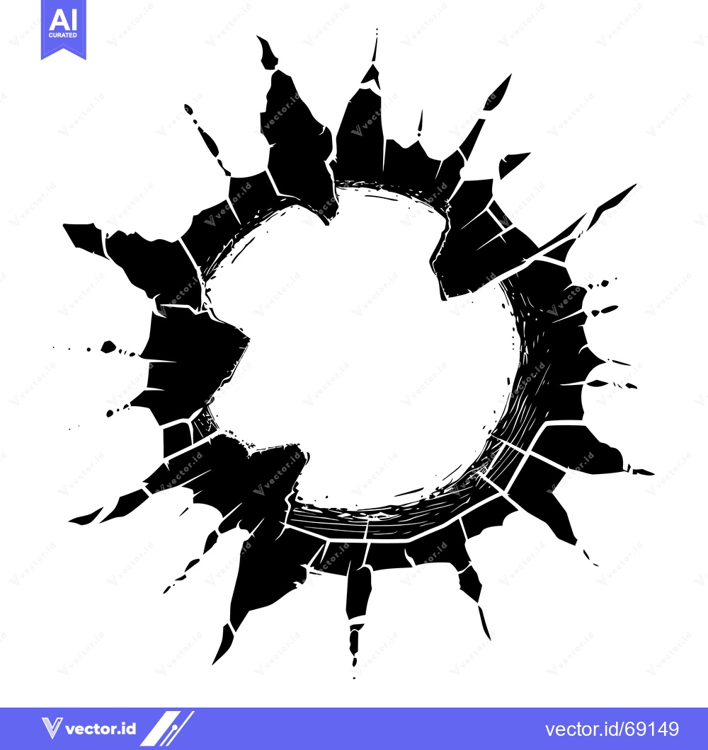 Premium Vector of Black Ink Spatter Circle with Rough Edges