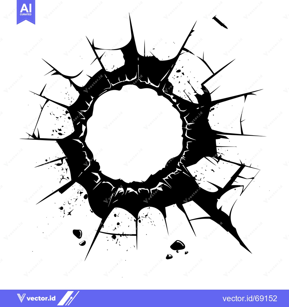 Premium Vector dari A Circular Hole in a Cracked Surface