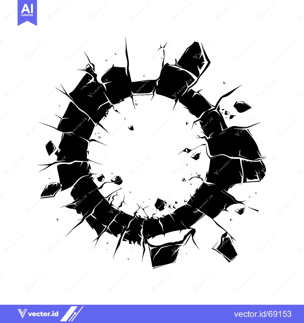 Premium Vector dari A circular hole with jagged edges in a black surface