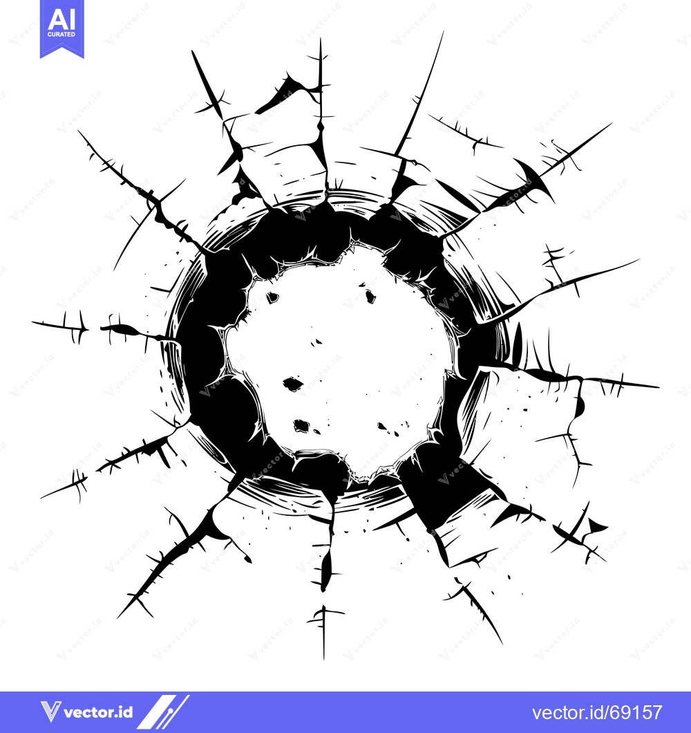 Premium Vector dari Black and White Illustration of a Circular Hole in a Surface