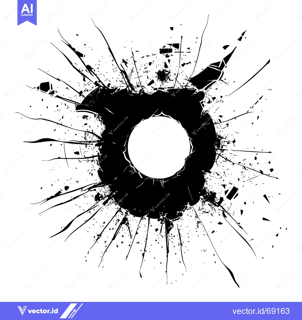 Premium Vector dari Black and White Abstract Circular Splashes of Broken Glass