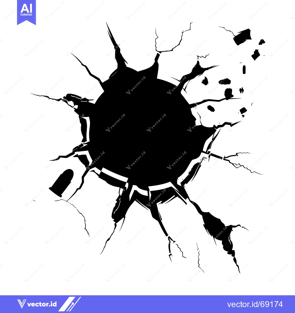 Premium Vector dari A Large, Round Hole in a Cracked Surface