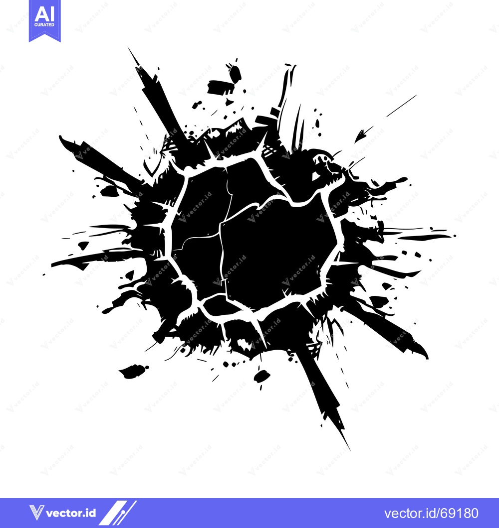 Premium Vector dari Abstract Black and White Splotch with Geometric Shape