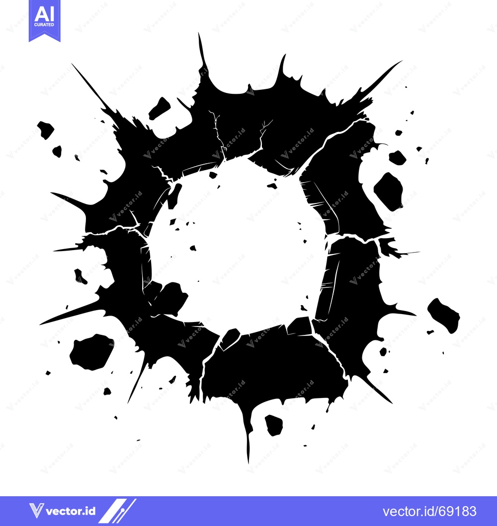 Premium Vector dari Black Ink Splotch with a Circular Hole in the Center